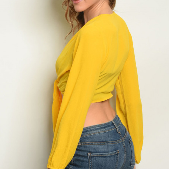 TIE FRONT CROP TOP - Picture 3 of 3